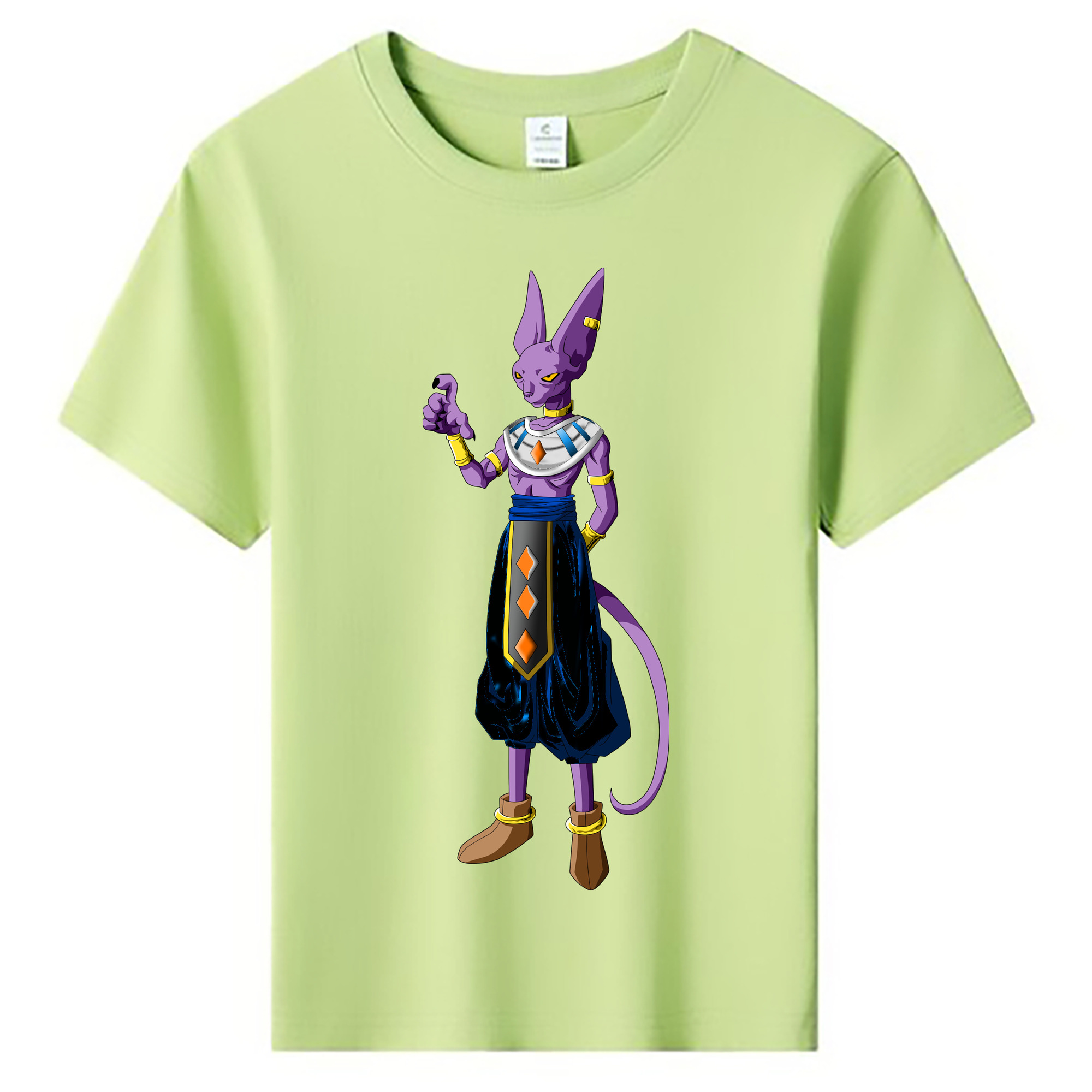 （画像用） ドラゴンボール ビルス 破壊神ビルス DRAGON BALL Beerus Birusu 綿100％キッズTシャツ（フロントプリント）